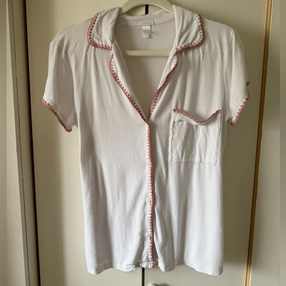 Frida TENCEL™ Modal Shortie Short PJ set in Ivory & Pink Size Small - Picture 6 of 12